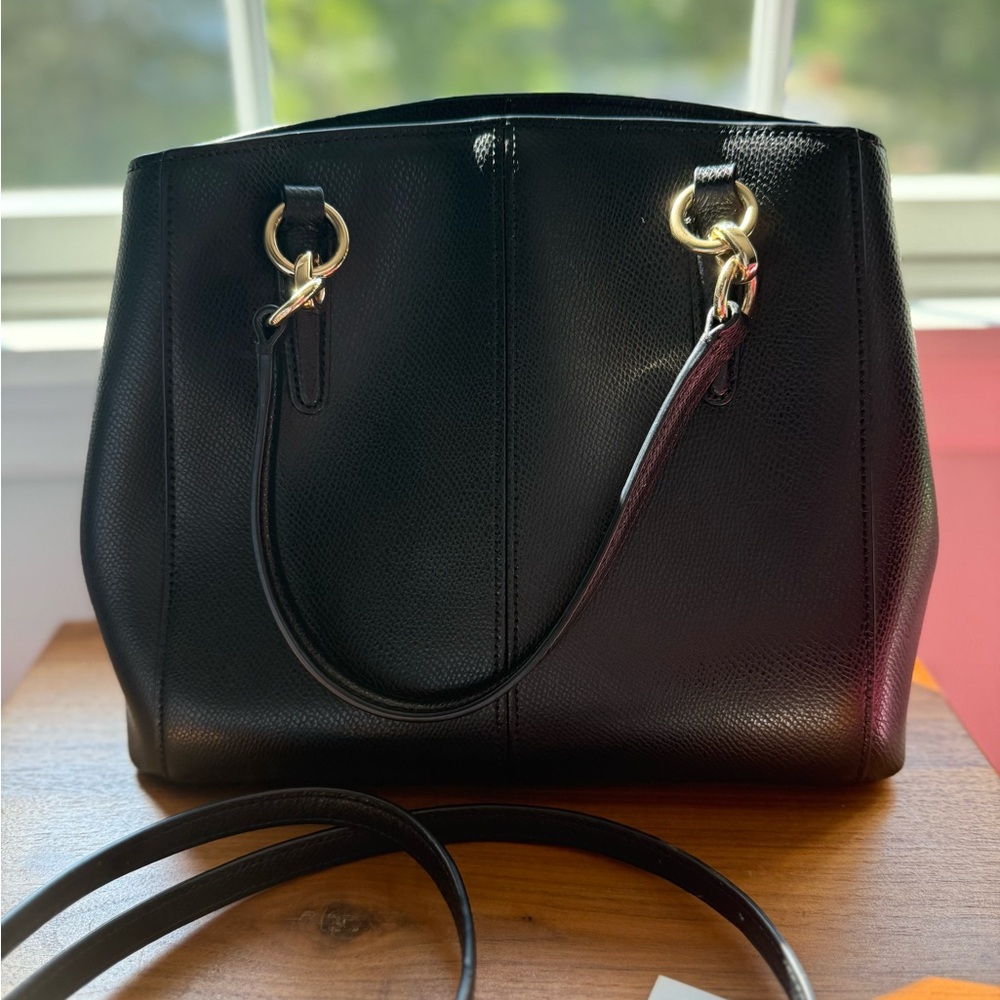 Coach Minetta Black Leather Handbag (with strap and dust bag) - Picture 6 of 12